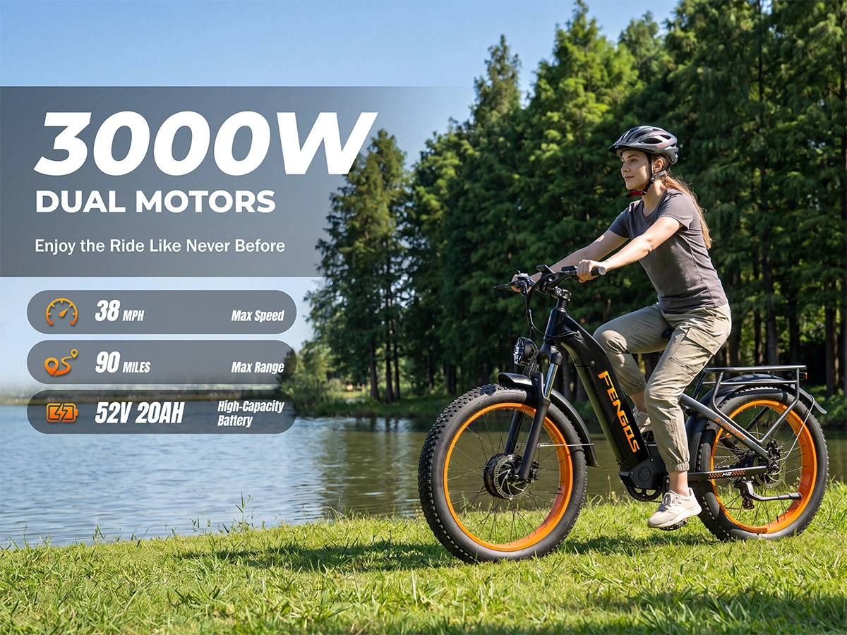 FENGQS H2 PRO Elektryczny rower terenowy z dwoma silnikami